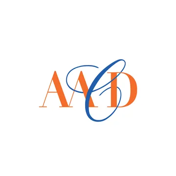 Logo y distintivo de acreditación de la Academia Americana de Odontología Cosmética